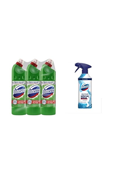 Domestos Çamaşır Suyu Dağ Esintisi 810 Gr 3 Lü + Hijyenik Köpük Banyo Çamaşır Suyu 450 M