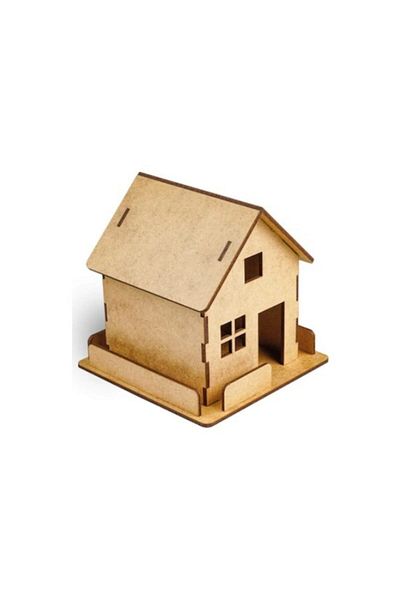 Marka Wooden Model House with Fence DIY Farmhouse 3D Business Technical Educational Toy Hobby Model Activity Set