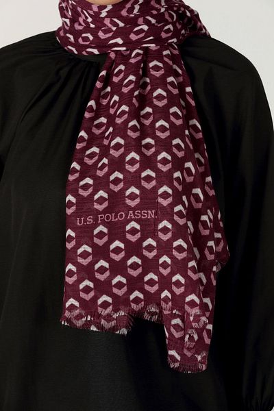 Ekrumoda Γυναικείο Plum Polo Shawl 133-KNS2460-A