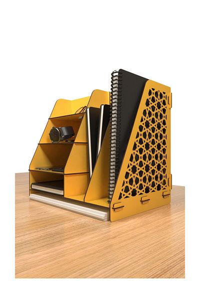 KUK Design Офис органайзер за документи A4, отоманка, жълт