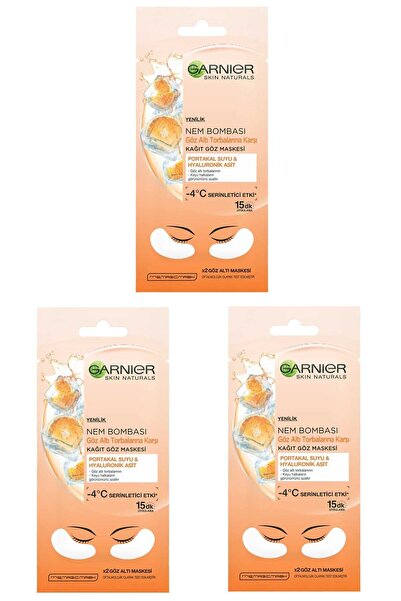 Garnier 3 Lü Set Göz Altı Torbalarına Karşı Kağıt Göz Maskesi Portakal Suyu grs45418996936