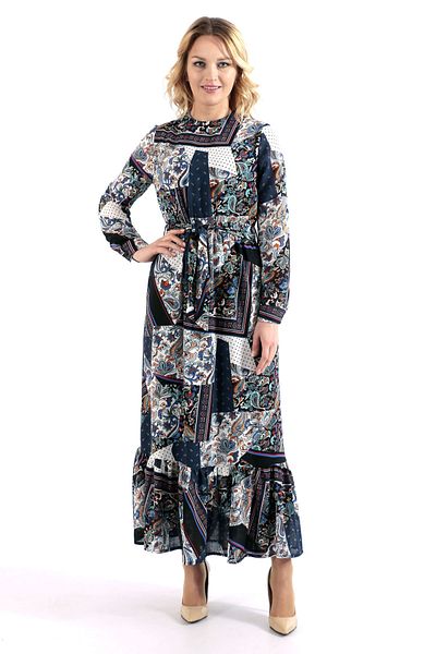 Moda Tuğram Rochie lungă cu model