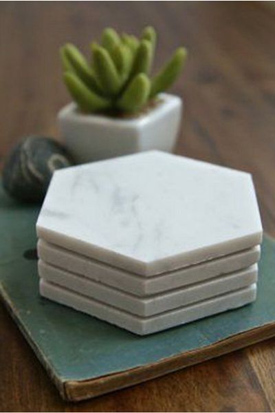 toodecor قاعدة أكواب رخامية مكونة من 4 قطع