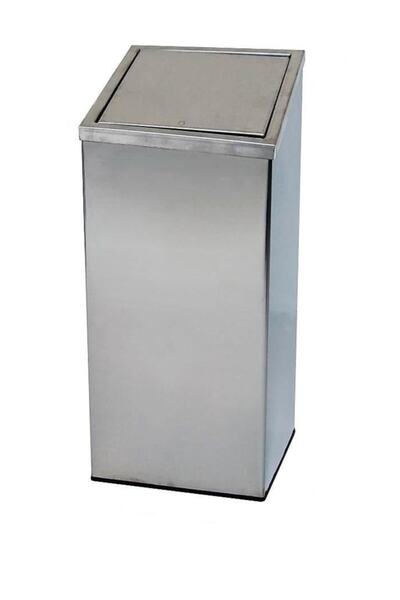 Arı Metal 1341 Kare Kapaklı 50 Lt Paslanmaz Çöp Kovası