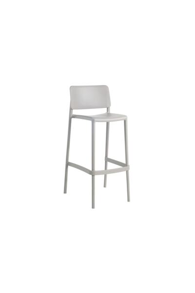 Papatya Joy Bar Sandalyesi 75 Cm Açık Gri - Kolçaksız