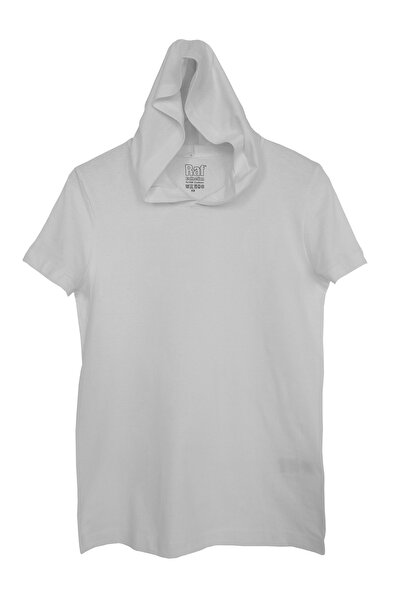 Raf Coll تي شيرت أبيض أساسي بغطاء للرأس للجنسين