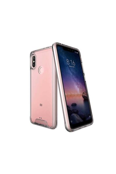 UnDePlus Xiaomi Redmi Note 6 Pro Zırh Tank Sararmaz Şeffaf Gard Kılıf