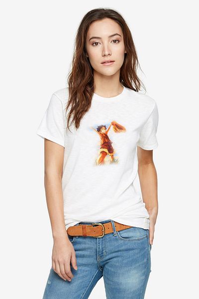 QIVI Anime One Piece εμπριμέ λευκό γυναικείο μπλουζάκι