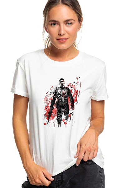 QIVI Punisher Štampano bela ženska majica