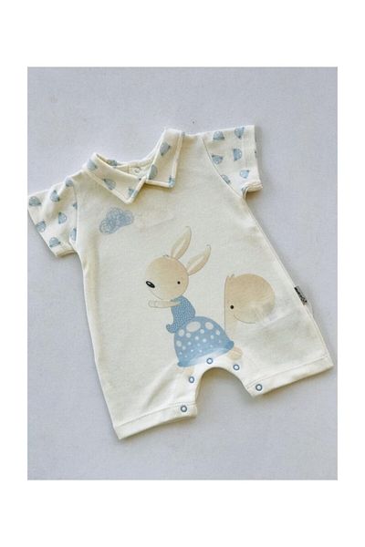 Bebitof Baby Short Jumpsuit in Blue Cockatoo