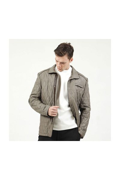 Dericlub Gummy Genuine Leather Men's Coat E-1012
