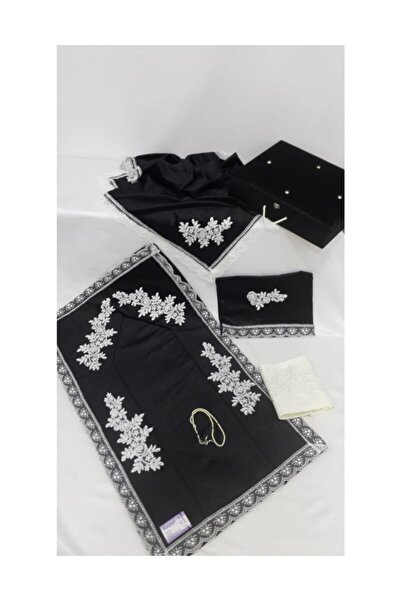 Lamazihome Sandıklı Seccade Seti Çeyizlik 6 Parça Siyah