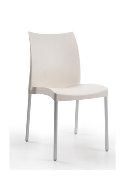 Papatya Marvel Sandalye Ivory Alüminyum Ayaklı Plastik