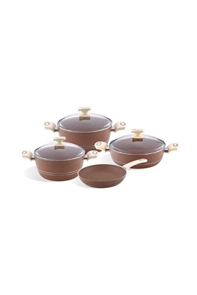 Kısmet Granit Cookware Tencere Tava Seti 7 Parça Tencere Seti