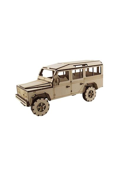 3D SERGİ Wooden Puzzle, 3D Wooden Lr Jeep Model, 64 Pieces