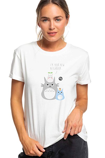 QIVI Moj komšija Moj komšija Totoro Štampano Bela ženska majica