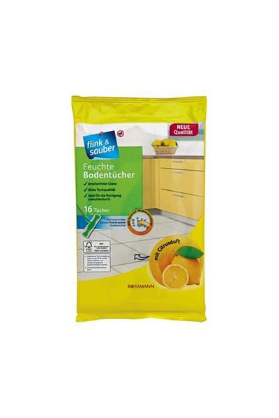 Flink Sauber Flink& Sauber Natural Citrus Scented Twin Wet Floor Cloths