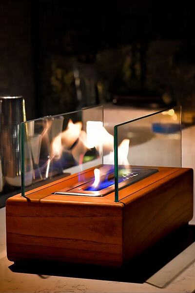 MumvemuM Relax ( Kestane ) Model Bio Ethanol Şömine