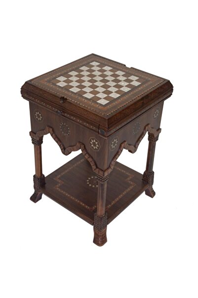 Helena Wood Art موديل كانترا شطرنج وطاولة لعبة 55x55x75 سم