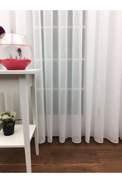 Esse Home Beyaz - Armür Dokuma Düz Tül Perde (ipeksi) Çok Dökümlü, 550x260, S...