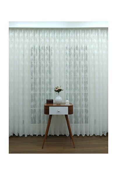 Esse Home Ekru Desenli Örme Perde, 100x250, Seyrek Pile, 1/2