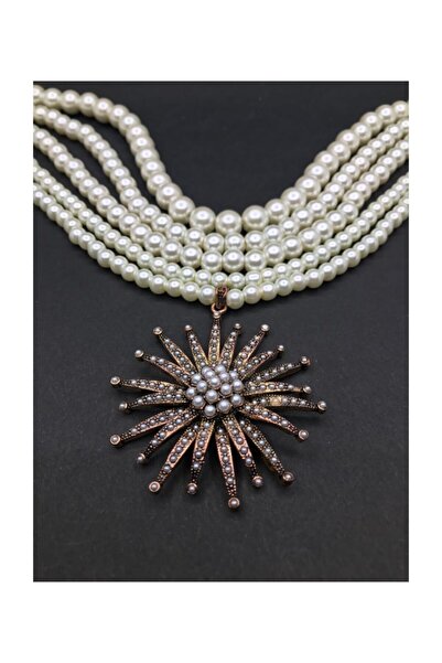 aetakıtasarım-jewaly Cam Inci Doğaltaş Yıldız Choker-kolye