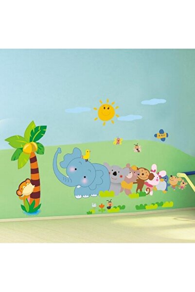 CRYSTAL KIDS Palmiye Ve Sıralı Hayvanlar Sticker