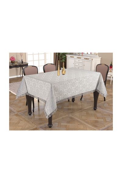 GELİN ÇEYİZ French Dretless Laced Tablecloth Cream 160x220