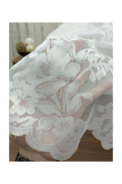 Esse Home Rose Patterned Lace Tulle Curtain, 200x260, Tight Pleat, 1/3