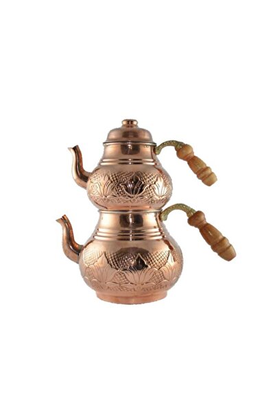 VayaPera Büyük Boy Desenli Işlemeli Bakir Çaydanlık Takimi Osmanlı Çaydanlık ...