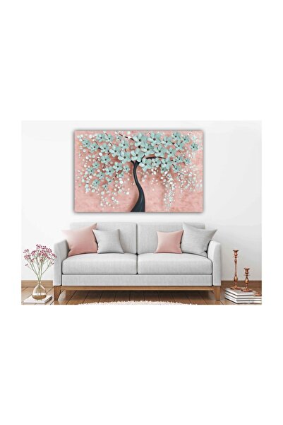 My canvas Pembe Mavi Modern Çiçekler Kanvas Tablo 100x140