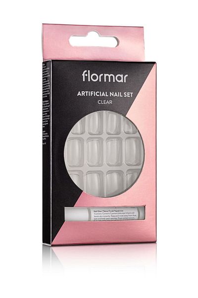 Flormar Artificial Nail Set Transparent False Nails - Clear 053 8690604598632