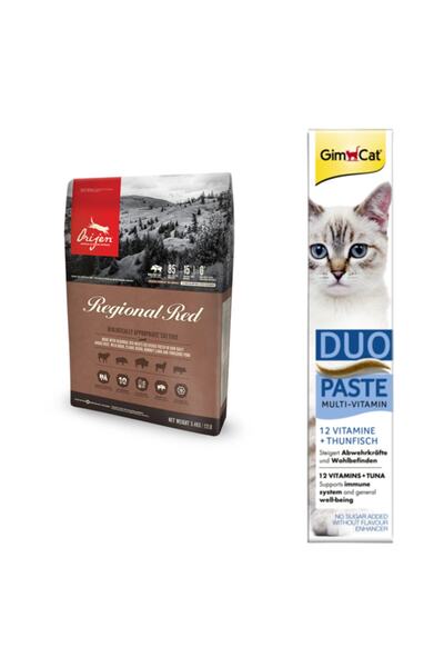Orijen Regional Red Yetişkin Ve Yavru Kedi Maması 1,8 kg Gimcat Duo Paste Tun...