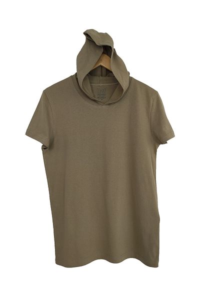 Raf Coll Μπλουζάκι Unisex Basic με κουκούλα ανοιχτό χακί πράσινο