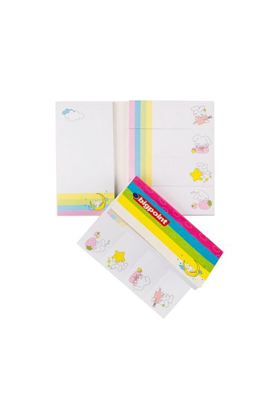 Bigpoint Adhesive Note Papers Set Moon&cloud Printed 24 Pieces