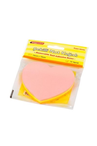 Bigpoint Shaped Note Paper Heart 75 Sheets 1 Piece