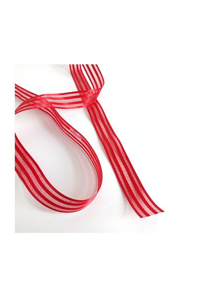 Gelincimherşey 4 m Thin Long Striped Organza Ribbon For Red Bundle Decoration