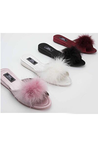 GC Women's Heelless Furry Slippers 180 Black 38