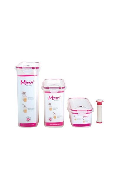 Moonstar Long Vacuum Storage Container Set St192- 3 Piece Pump