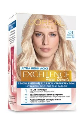 l oreal paris l oreal excellence creme sari boya 01 b sup acik dogal sari fiyati yorumlari trendyol