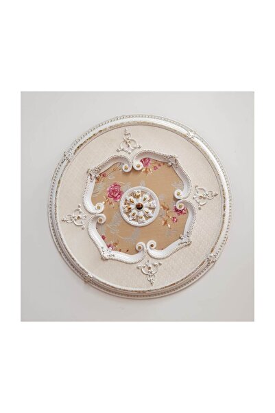 Decomarket Decogold Saray Tavan Oval Göbek Beyaz Altın 120 Cm