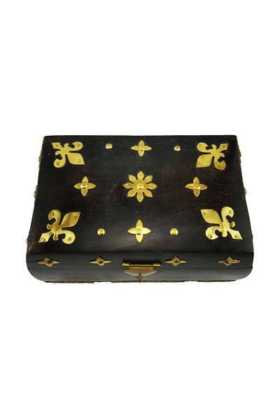 Siner Torque Wooden Box - Gold Gilded Hand Embroidery