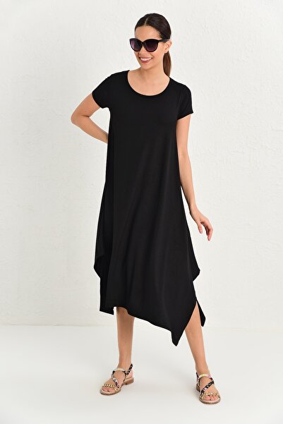 Cool & Sexy Kadın Siyah Tunik Elbise MP413