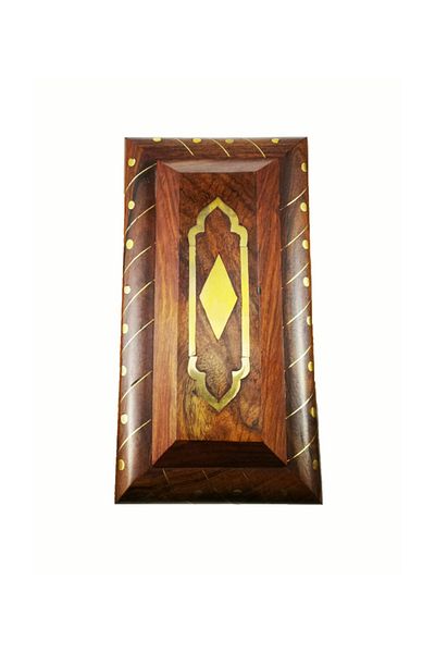 Siner Torque Rectangular Wooden Box - Brass Fastener Hand Embroidered
