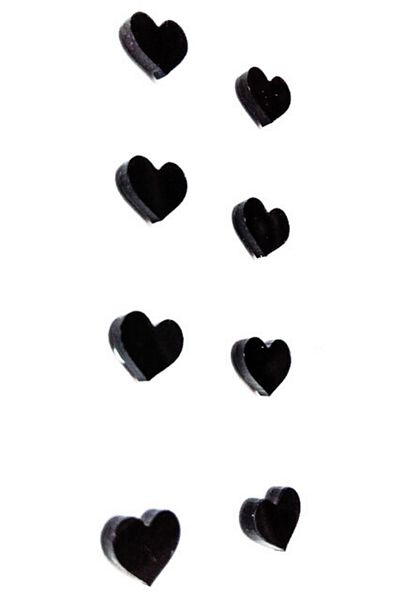 AlkazanAnkara Magnet Black Heart Earrings 1 Pair