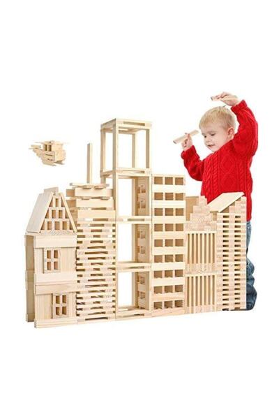 Genel Markalar Ahşap Yapı Blokları Becerikli Yapılar 100 Parça Ahşap Bloklar