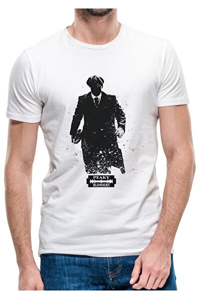 QIVI Peaky Blinders Tommy Shelby Black Man Štampano Bela muška Pleteno majica