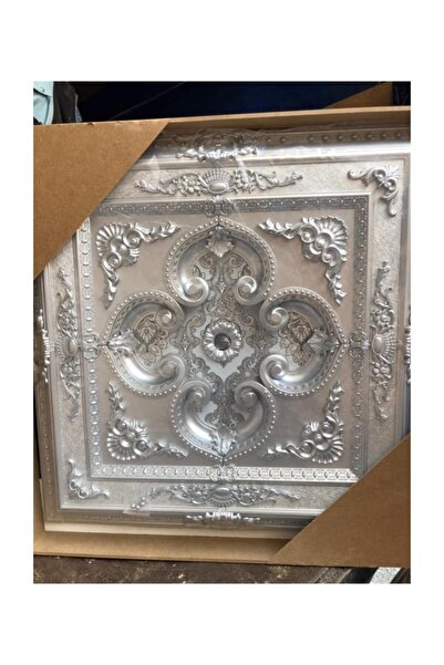 Genel Markalar Decogold 90*90 Cm Gümüş Kare Saray Tavan Göbek