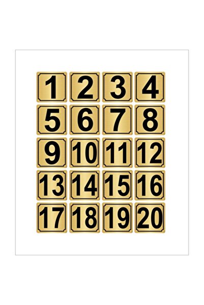 Özarslan Dizayn Χρυσό Χρώμα Μεταλλική Πόρτα Επιτραπέζια Ντουλάπα Αριθμός 7 cm...