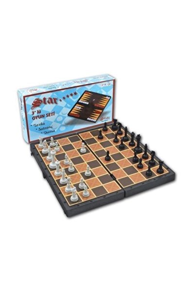 Star Oyun Aletleri Star Üçlü Oyun Seti - 3in1 (tavla - Dama - Satranç)